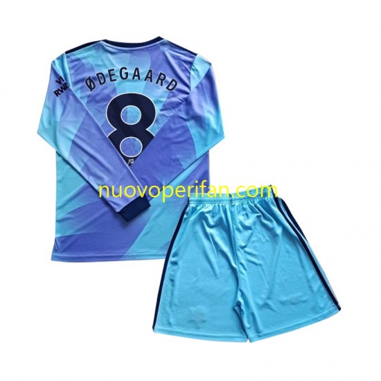 Maglie da Calcio Arsenal Odegaard 8 Bambino Alternativa Tenuta 2024-2025 Maniche Lunghe