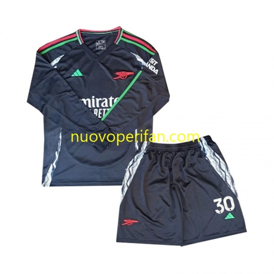 Maglie da Calcio Arsenal Sterling 30 Bambino Trasferta Tenuta 2024-2025 Maniche Lunghe