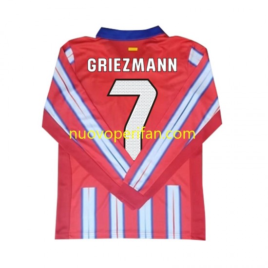 Maglie da Calcio Atlético Madrid Antoine Griezmann 7 Uomo Prima Tenuta 2024-2025 Maniche Lunghe