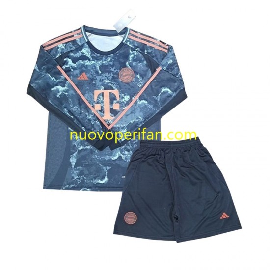Maglie da Calcio FC Bayern München Bambino Trasferta Tenuta 2024-2025 Maniche Lunghe