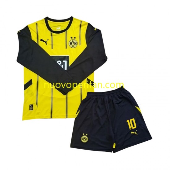 Maglie da Calcio Borussia Dortmund Julian Brandt 10 Bambino Prima Tenuta 2024-2025 Maniche Lunghe