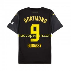Maglie da Calcio Borussia Dortmund Serhou Guirassy 9 Uomo Trasferta Tenuta 2024-2025 Maniche Corte