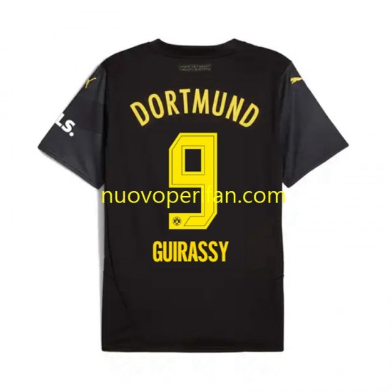Maglie da Calcio Borussia Dortmund Serhou Guirassy 9 Uomo Trasferta Tenuta 2024-2025 Maniche Corte