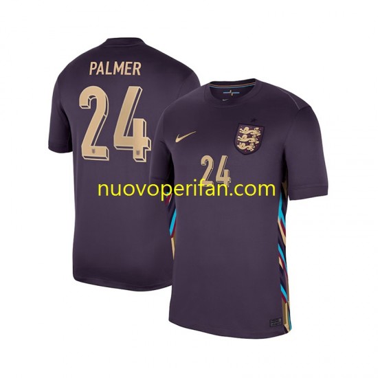 Maglie da Calcio Inghilterra Cole Palmer 24 Uomo Trasferta Tenuta 2024 Maniche Corte