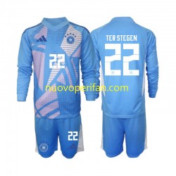 Maglie da Calcio Germania Ter Stegen 22 Portiere Bambino Quarta Tenuta 2024-2025 Maniche Lunghe