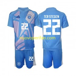 Maglie da Calcio Germania Ter Stegen 22 Portiere Bambino Quarta Tenuta 2024-2025 Maniche Corte