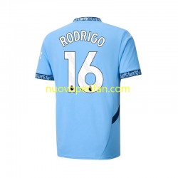 Maglie da Calcio Manchester City RODRIGO 16 Uomo Prima Tenuta 2024-2025 Maniche Corte