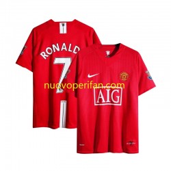 Maglie da Calcio Manchester United Cristiano Ronaldo 7 Champion League 2007 Retro Uomo Prima Tenuta Maniche Corte