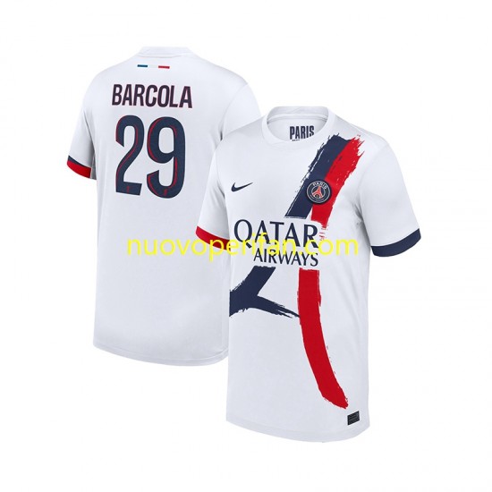 Maglie da Calcio Paris Saint-Germain Bradley Barcola 29 Uomo Trasferta Tenuta 2024-2025 Maniche Corte