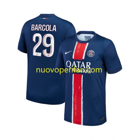 Maglie da Calcio Paris Saint-Germain Bradley Barcola 29 Uomo Prima Tenuta 2024-2025 Maniche Corte