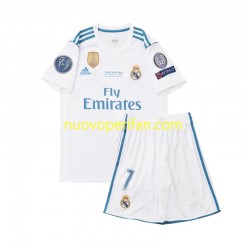 Maglie da Calcio Real Madrid Cristiano Ronaldo 7 2017 Retro Bambino Prima Tenuta Maniche Corte