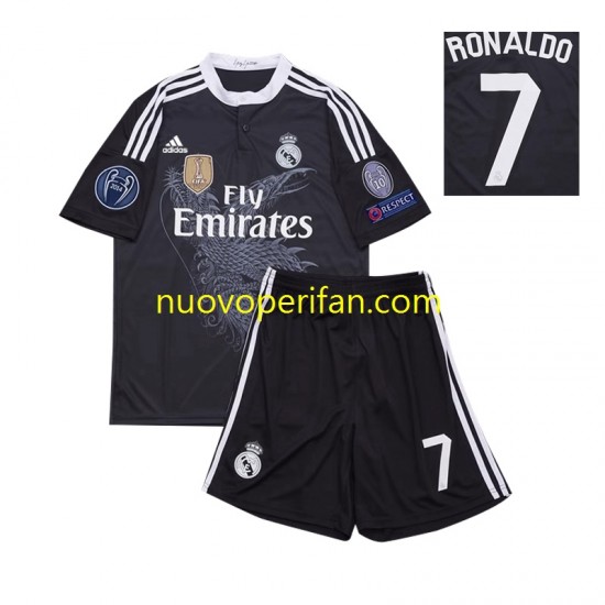 Maglie da Calcio Real Madrid Cristiano Ronaldo 7 2014 Retro Bambino Alternativa Tenuta Maniche Corte