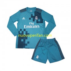 Maglie da Calcio Real Madrid 2017 Retro Bambino Alternativa Tenuta Maniche Lunghe