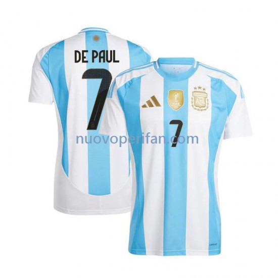 Maglie da Calcio Argentina De Paul 7 Uomo Prima Tenuta 2024 Maniche Corte