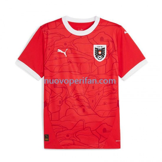 Maglie da Calcio Austria Uomo Prima Tenuta Euro 2024 Maniche Corte