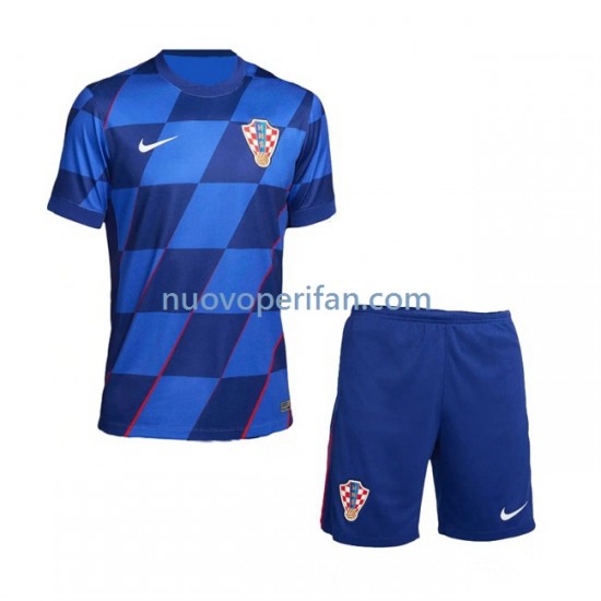 Maglie da Calcio Croazia Bambino Trasferta Tenuta Euro 2024 Maniche Corte