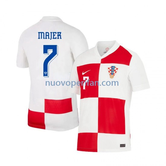 Maglie da Calcio Croazia Lovro Majer 7 Uomo Prima Tenuta Euro 2024 Maniche Corte