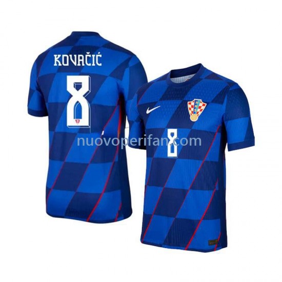 Maglie da Calcio Croazia Mateo Kovacic 8 Uomo Trasferta Tenuta Euro 2024 Maniche Corte