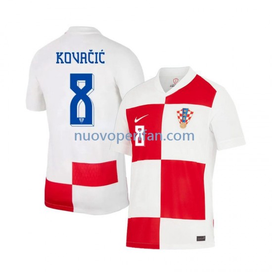 Maglie da Calcio Croazia Mateo Kovacic 8 Uomo Prima Tenuta Euro 2024 Maniche Corte