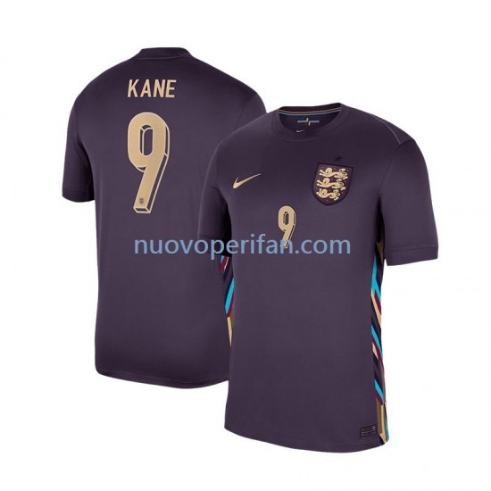 Maglie da Calcio Inghilterra Harry Kane 9 Uomo Trasferta Tenuta Euro 2024 Maniche Corte