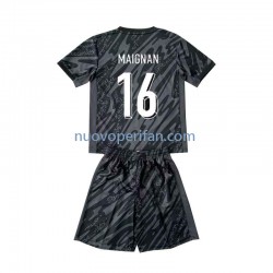 Maglie da Calcio Francia Mike Maignan 16 Portiere Bambino Trasferta Tenuta Euro 2024 Maniche Corte