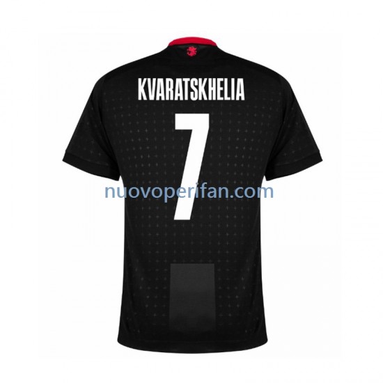Maglie da Calcio Georgia Kvaratskhelia 7 Uomo Trasferta Tenuta Euro 2024 Maniche Corte