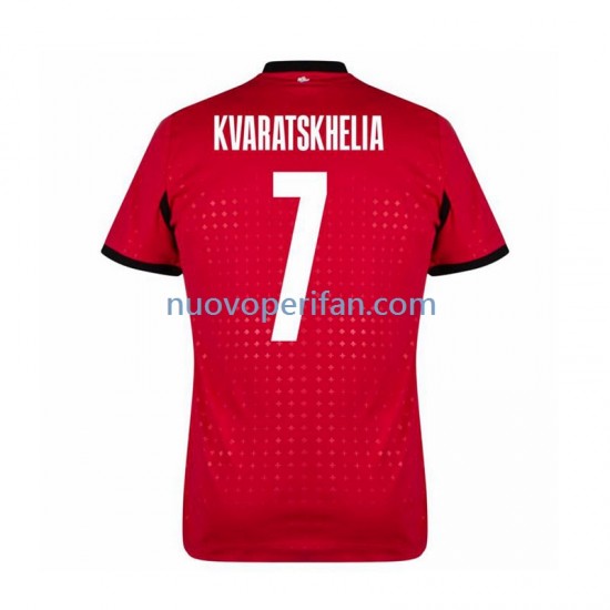 Maglie da Calcio Georgia Kvaratskhelia 7 Uomo Alternativa Tenuta Euro 2024 Maniche Corte