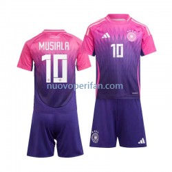 Maglie da Calcio Germania Jamal Musiala 10 Bambino Trasferta Tenuta Euro 2024 Maniche Corte