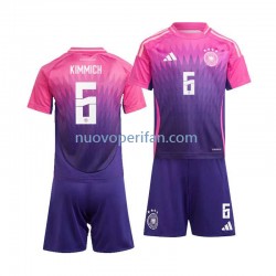 Maglie da Calcio Germania Joshua Kimmich 6 Bambino Trasferta Tenuta Euro 2024 Maniche Corte