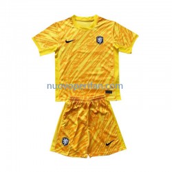 Maglie da Calcio Paesi Bassi Portiere Bambino Trasferta Tenuta Euro 2024 Maniche Corte