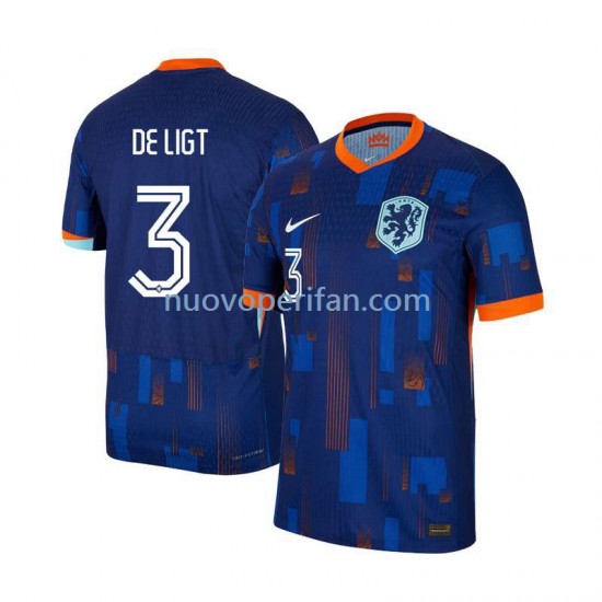 Maglie da Calcio Paesi Bassi Matthijs de Ligt 3 Uomo Trasferta Tenuta Euro 2024 Maniche Corte