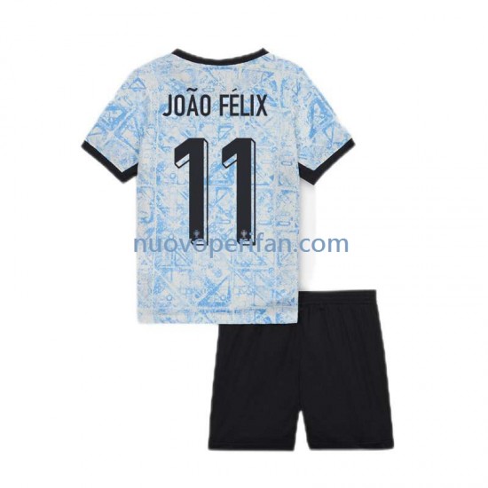 Maglie da Calcio Portogallo Joao Felix 11 Bambino Trasferta Tenuta Euro 2024 Maniche Corte