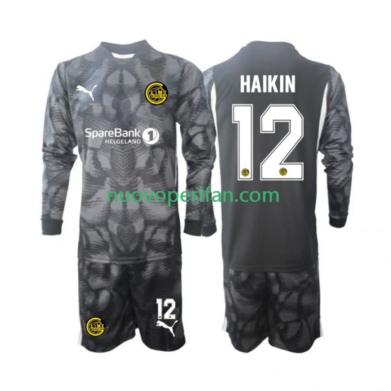 Maglie da Calcio FK Bodø/Glimt Nikita Haikin 12 Portiere Bambino Prima Tenuta 2025 Maniche Lunghe