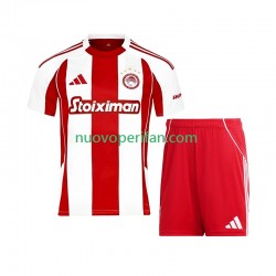 Maglie da Calcio Olympiacos Bambino Prima Tenuta 2025-2026 Maniche Corte