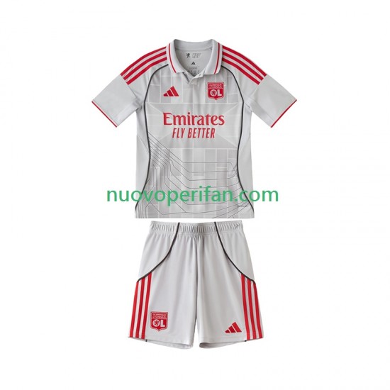 Maglie da Calcio Olympique Lyonnais Bambino Alternativa Tenuta 2025-2026 Maniche Corte