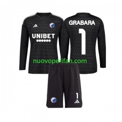 Maglie da Calcio FC Copenhagen GRABARA 1 Portiere Bambino Trasferta Tenuta 2023-2024 Maniche Lunghe