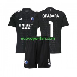 Maglie da Calcio FC Copenhagen GRABARA 1 Portiere Bambino Trasferta Tenuta 2023-2024 Maniche Corte