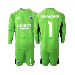 Maglie da Calcio FC Copenhagen GRABARA 1 Portiere Bambino Quarta Tenuta 2023-2024 Maniche Lunghe