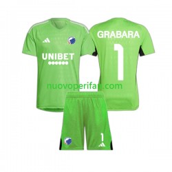 Maglie da Calcio FC Copenhagen GRABARA 1 Portiere Bambino Quarta Tenuta 2023-2024 Maniche Corte