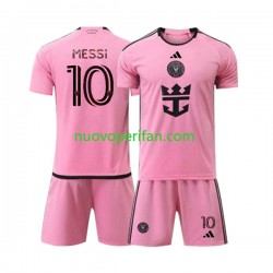 Maglie da Calcio Inter Miami Lionel Messi 10 Bambino Prima Tenuta 2024 Maniche Corte
