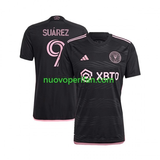Maglie da Calcio Inter Miami Suárez Luis 9 Uomo Trasferta Tenuta 2023-2024 Maniche Corte
