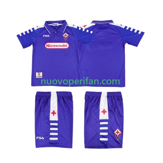 Maglie da Calcio ACF Fiorentina Retro Bambino Prima Tenuta 1998 1999 Maniche Corte