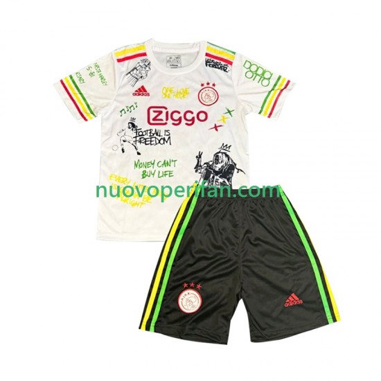 Maglie da Calcio AFC Ajax Bob Marley Special Bambino Prima Tenuta 2025-2026 Maniche Corte