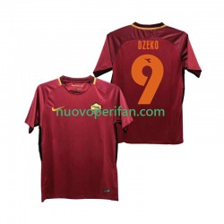 Maglie da Calcio AS Roma DZEKO 9 2017-2018 Retro Uomo Prima Tenuta Maniche Corte