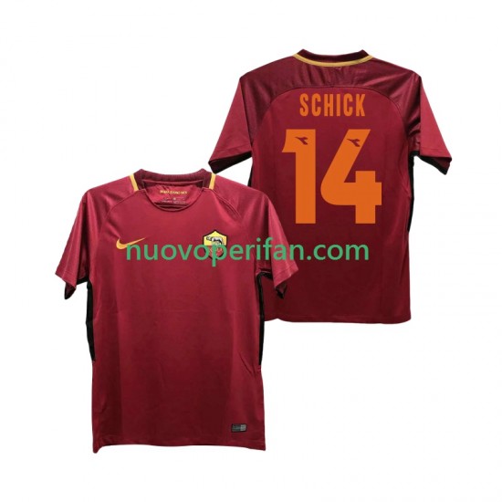 Maglie da Calcio AS Roma SCHICK 14 2017-2018 Retro Uomo Prima Tenuta Maniche Corte