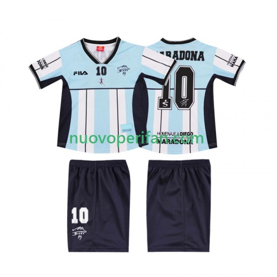 Maglie da Calcio Argentina MARADONA 10 2000 Retro Bambino Prima Tenuta Maniche Corte