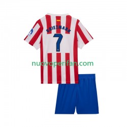 Maglie da Calcio Atlético Madrid Antoine Griezmann 7 Bambino Prima Tenuta 2025-2026 Maniche Corte