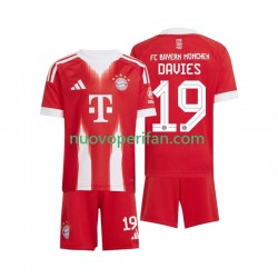 Maglie da Calcio FC Bayern München Alphonso Davies 19 Bambino Prima Tenuta 2025-2026 Maniche Corte