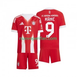 Maglie da Calcio FC Bayern München Harry Kane 9 Bambino Prima Tenuta 2025-2026 Maniche Corte