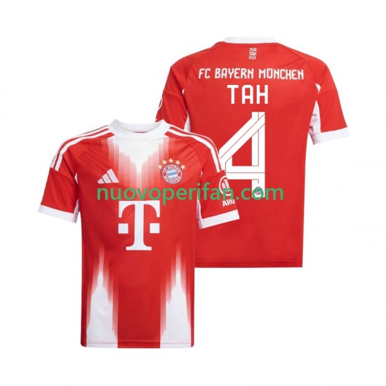 Maglie da Calcio FC Bayern München Jonathan Tah 4 Uomo Prima Tenuta 2025-2026 Maniche Corte